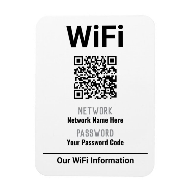WiFi-Anleitung mit QR-Code Magnet (Vertikal)