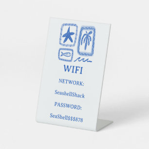 WIFI-Anmeldeinformationen Strand-Ferienvermietung Sockelschild