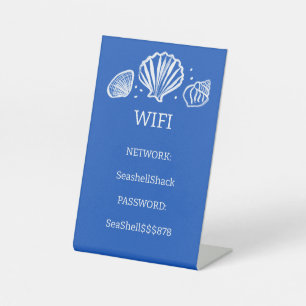 WIFI-Anmeldung Seashells Strand Ferienvermietung I Sockelschild