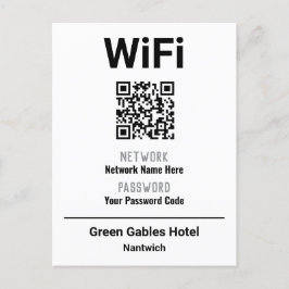 WiFi-Anweisungen mit QR-Code Ankündigungspostkarte