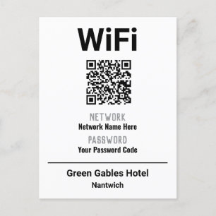WiFi-Anweisungen mit QR-Code Ankündigungspostkarte