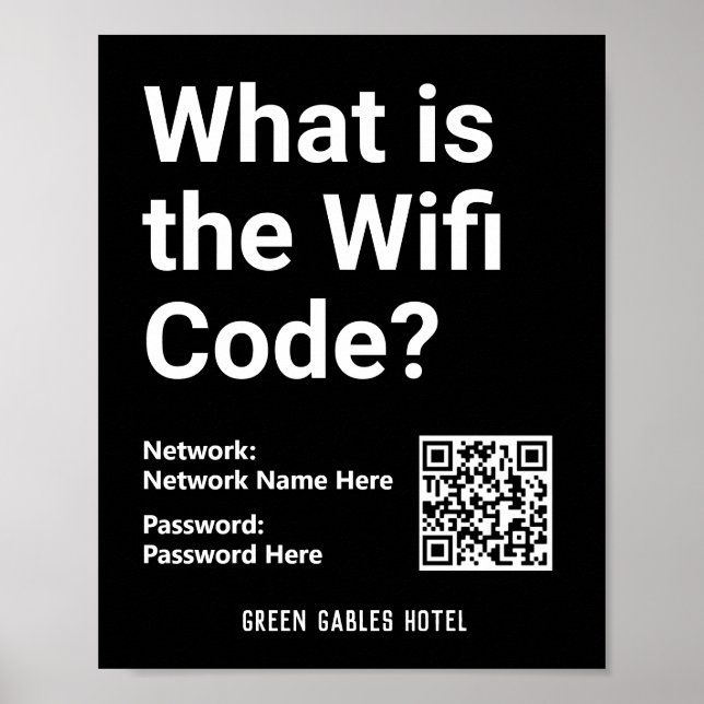 WiFi-Anweisungen mit QR-Code auf Poster (Vorne)