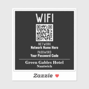 WiFi-Anweisungen mit QR-Code Aufkleber