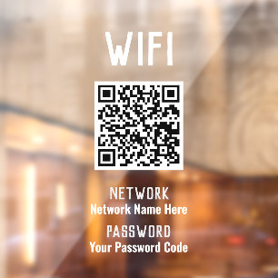 WiFi-Anweisungen mit QR-Code Fensteraufkleber