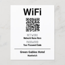 WiFi-Anweisungen mit QR-Code Flyer