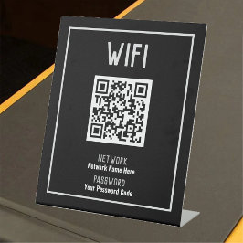 WiFi-Anweisungen mit QR-Code-Pedestal-Zeichen Sockelschild