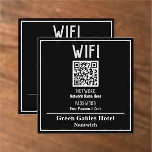 WiFi-Anweisungen mit QR-Code Quadratische Visitenkarte