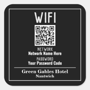 WiFi-Anweisungen mit QR-Code Quadratischer Aufkleber