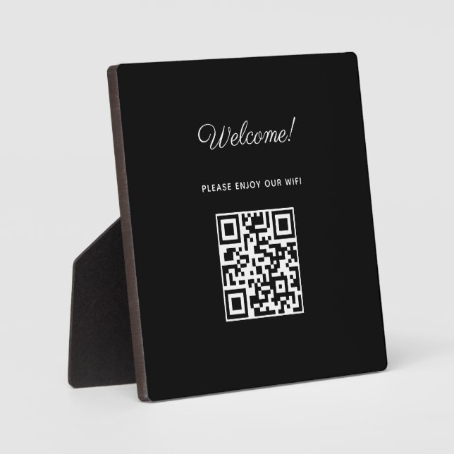 WIFI Begrüßungszeichen mit QR-Code Fotoplatte (Vorderseite)