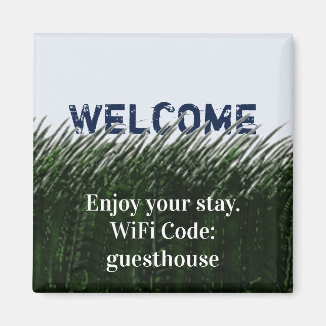 WiFi Code Guest House Green Grass Vacation Zuhause Magnet (Vorne)