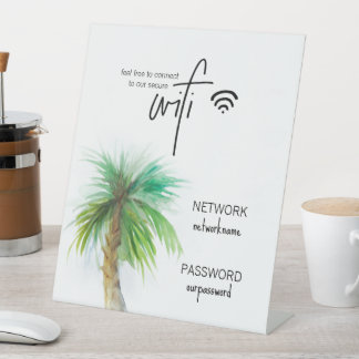 Wifi Custom Tabletop Sign - Palm Tree Beach Thema Sockelschild