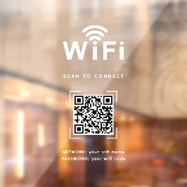 Wifi Decal | Office & Storefront Network Display Fensteraufkleber