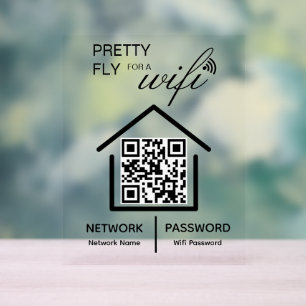 WiFi Details Hübsch Fliegen für einen WiFi QR Code Acrylschild