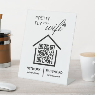 WiFi Details Hübsch Fliegen für einen WiFi QR Code Sockelschild