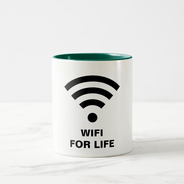 WIFI FÜR LEBEN Jäger-Grün 11 Unze Zwei-Ton Tasse (Mittel)