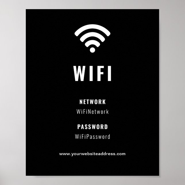 WiFi für Unternehmen der schwarzen und weißen Wirt Poster (Vorne)