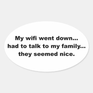 Wifi ging zurück ovaler aufkleber