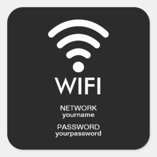 WIFI-Icon Netzwerks- und Passwort-Verbindungsaufkl Quadratischer Aufkleber