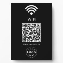 WiFi Info Plaque mit QR-Code für einfache Anmeldun