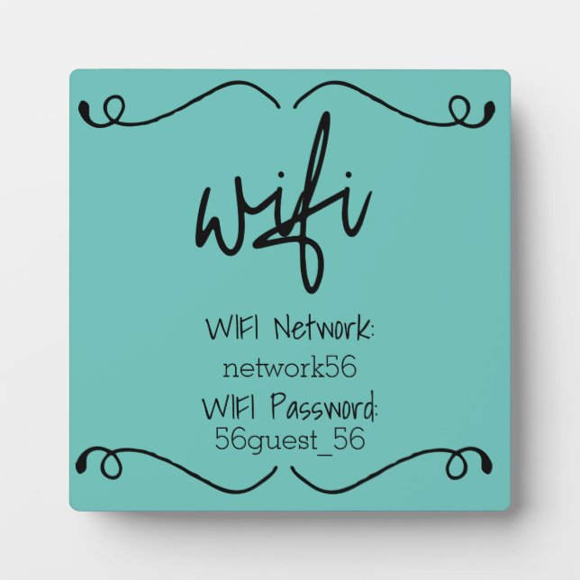 WIFI-Informationskennwort für den Gastbesucher Fotoplatte (Vorderseite)