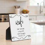 WIFI-Informationskennwort für den Gastbesucher Fotoplatte<br><div class="desc">Dieses Design entstand durch digitale Kunst und kann in dem Bereich personalisiert sein, der durch das Ändern des Fotos und/oder Textes zur Verfügung gestellt wird. Oder Sie können es anpassen, indem Sie den Mausklick auswählen, um weitere Optionen anzupassen, um die Farbe des Hintergrunds zu löschen oder zu ändern, Text hinzuzufügen,...</div>