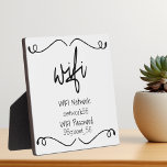 WIFI-Informationskennwort für den Gastbesucher Fotoplatte<br><div class="desc">Dieses Design entstand durch digitale Kunst und kann in dem Bereich personalisiert sein, der durch das Ändern des Fotos und/oder Textes zur Verfügung gestellt wird. Oder Sie können es anpassen, indem Sie den Mausklick auswählen, um weitere Optionen anzupassen, um die Farbe des Hintergrunds zu löschen oder zu ändern, Text hinzuzufügen,...</div>