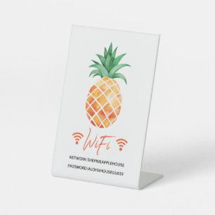 WiFi Internet Password Insel Ananas Urlaub Sockelschild