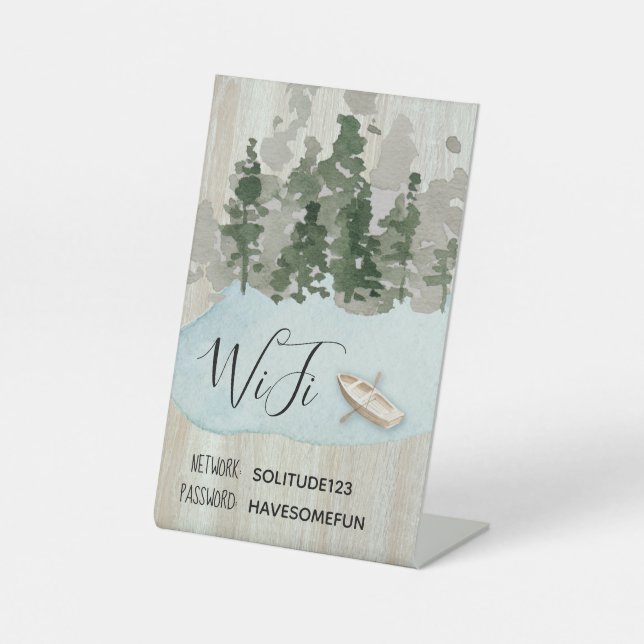 WiFi Internet Password Vacation Lake House Sockelschild (Vorderseite)