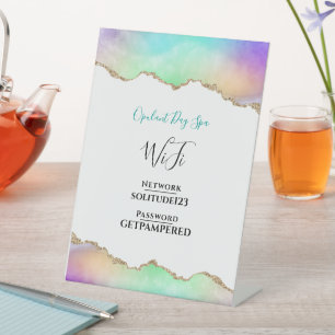 WiFi Internetkennwort Eleganter Wellness-Center Sockelschild