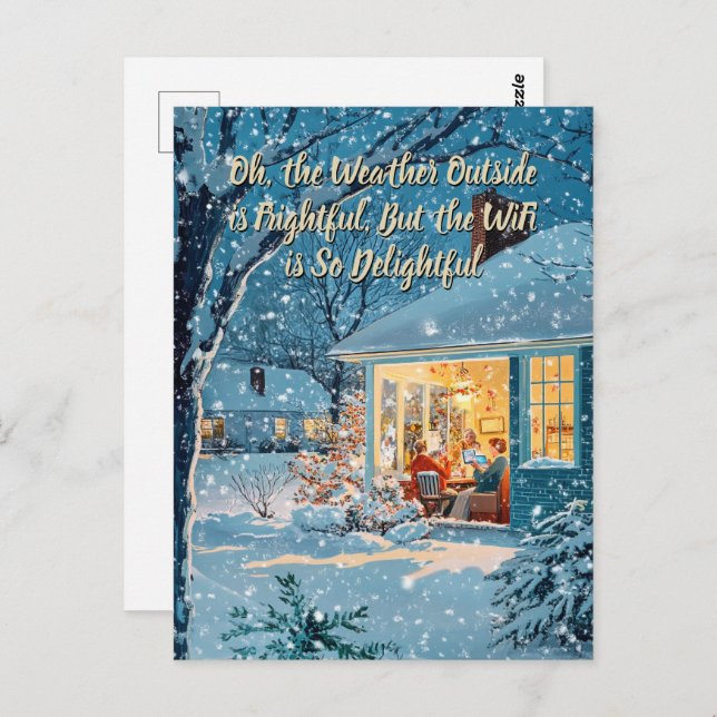 WiFi ist so zauberhaft - Funny Christmas Postcard Postkarte (Vorne/Hinten)