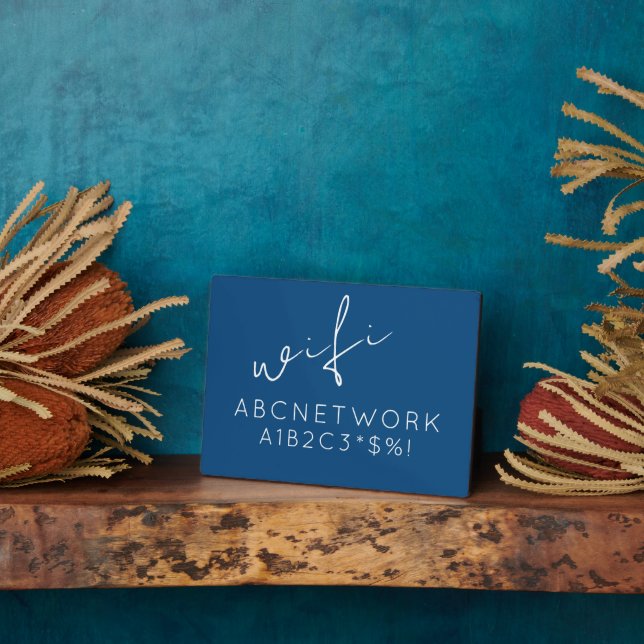 WiFi-Kennwort blau Fotoplatte (Seite)