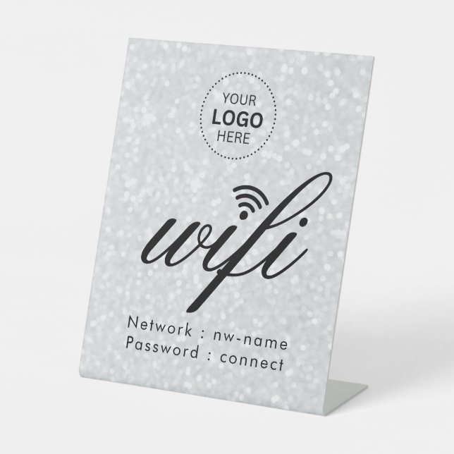 WiFi-Kennwort-Code Firmenlogo Sockelschild (Vorderseite)