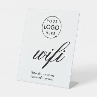 WiFi-Kennwort-Code Firmenlogo Sockelschild