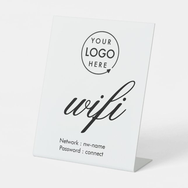 WiFi-Kennwort-Code Firmenlogo Sockelschild (Vorderseite)