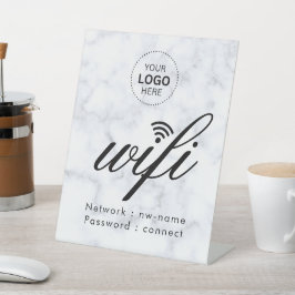 WiFi-Kennwort-Code Firmenlogo Sockelschild