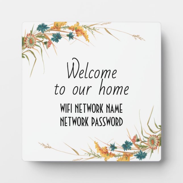 WiFi-Kennwort Fotoplatte (Vorderseite)