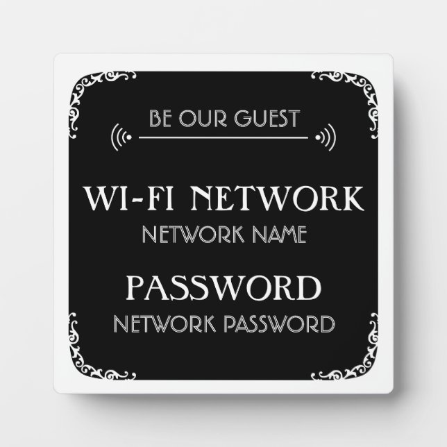WiFi-Kennwort Fotoplatte (Vorderseite)