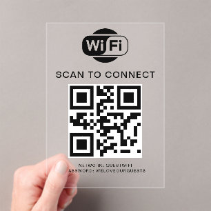 WiFi-Kennwort   QR-Code-Prüfung für die Verbindung Acryleinladungen