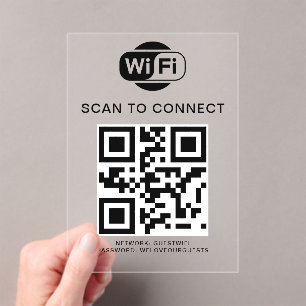 WiFi-Kennwort QR-Code-Prüfung für die Verbindung Acryleinladungen