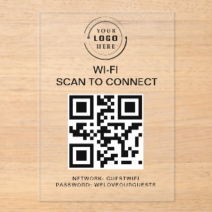 WiFi-Kennwort   QR-Code-Prüfung für die Verbindung Acryleinladungen