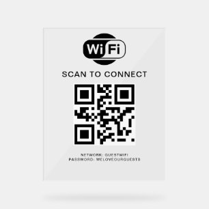 WiFi-Kennwort QR-Code-Prüfung für die Verbindung Acrylschild