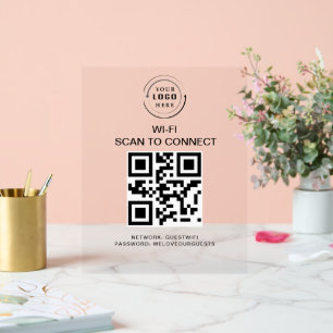 WiFi-Kennwort   QR-Code-Prüfung für die Verbindung Acrylschild