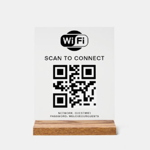 WiFi-Kennwort QR-Code-Prüfung für die Verbindung Acrylschild