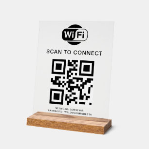 WiFi-Kennwort   QR-Code-Prüfung für die Verbindung Acrylschild
