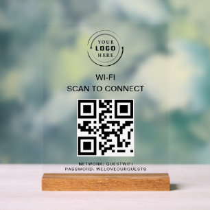 WiFi-Kennwort   QR-Code-Prüfung für die Verbindung Acrylschild