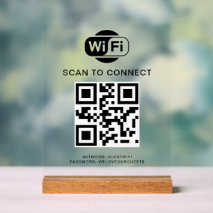 WiFi-Kennwort QR-Code-Prüfung für die Verbindung Acrylschild