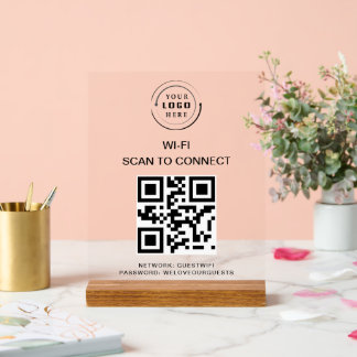 WiFi-Kennwort | QR-Code-Prüfung für die Verbindung Acrylschild