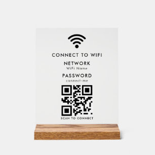 WiFi-Kennwort   QR-Code-Prüfung für die Verbindung Acrylschild