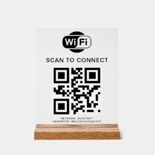 WiFi-Kennwort   QR-Code-Prüfung für die Verbindung Acrylschild