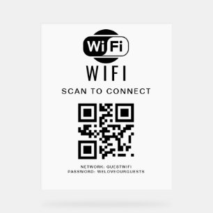 WiFi-Kennwort QR-Code-Prüfung für die Verbindung Acrylschild